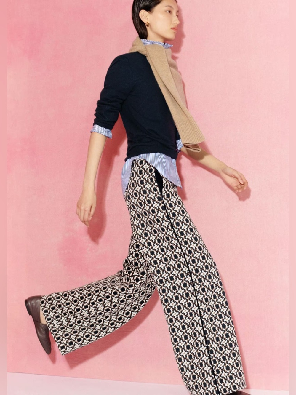 ME + EM Graphic Jacquard Wide Leg Trouser - Picture 1 of 11